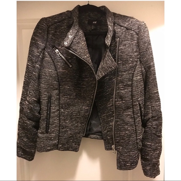 H&M Jackets & Blazers - H&M Motorcycle Tweed Jacket Size 12 H&M Jackets & Blazers - H&M Motorcycle Tweed Jacket Size 12